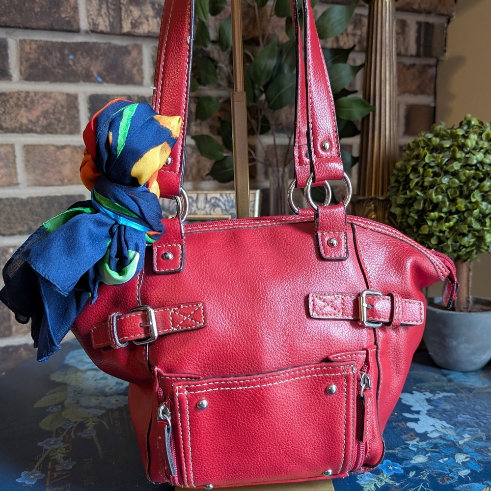 Vintage St John's Bay Red Leather Women's Bag